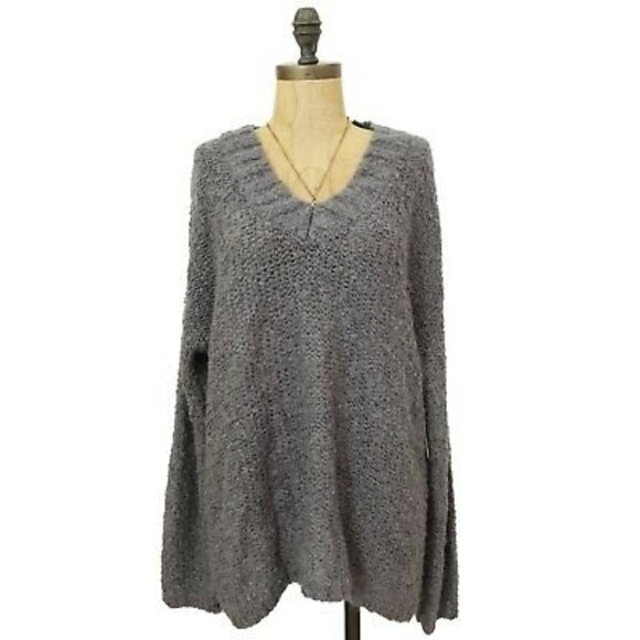 Susina Boucle Pullover Sweater Top Size M Gray Excalibur Fluffy NWT B25 - Picture 3 of 6